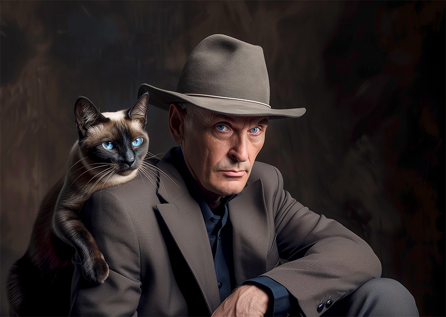 Pictures AI - Andrea Späth - Mann mit Katze