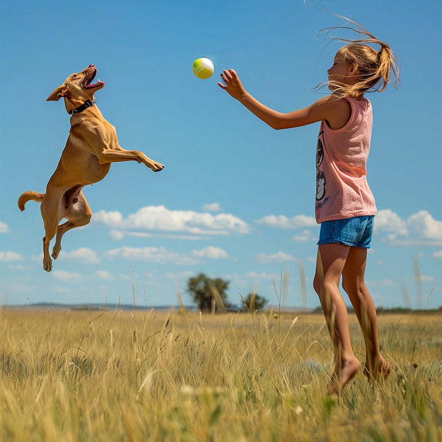 Pictures AI - Andrea Späth - Kind spielt mit Hund