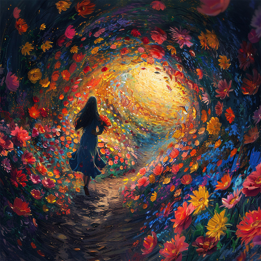 Andrea Späth - Pictures AI - Zum Licht - Walk through Flowers