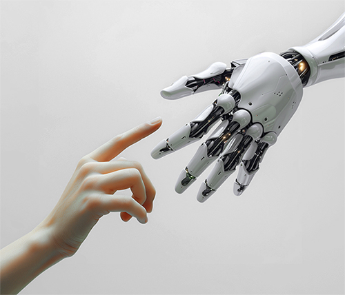 Pictures AI - Andres Späth - Friendship Human Robot - KI BIld